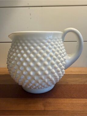 Vintage Fenton Hobnail White Pitcher